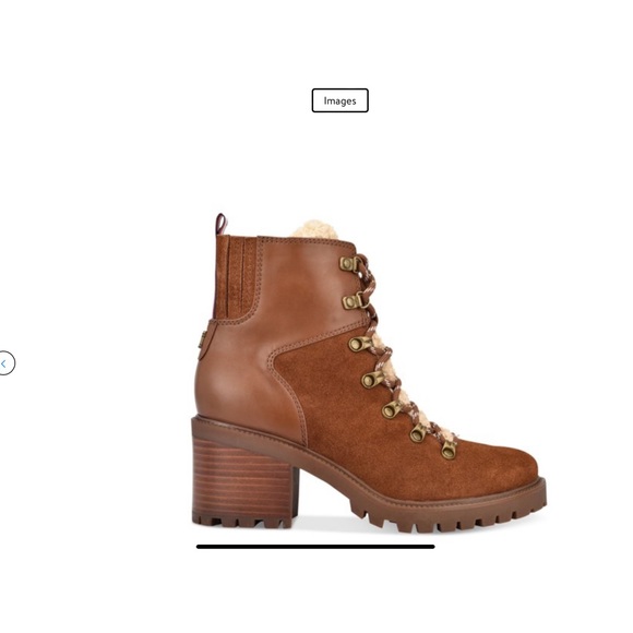 TOMMY HILFIGER Womens Brown .5" Platform Block Heel Lace-Up Booties - Picture 2 of 7